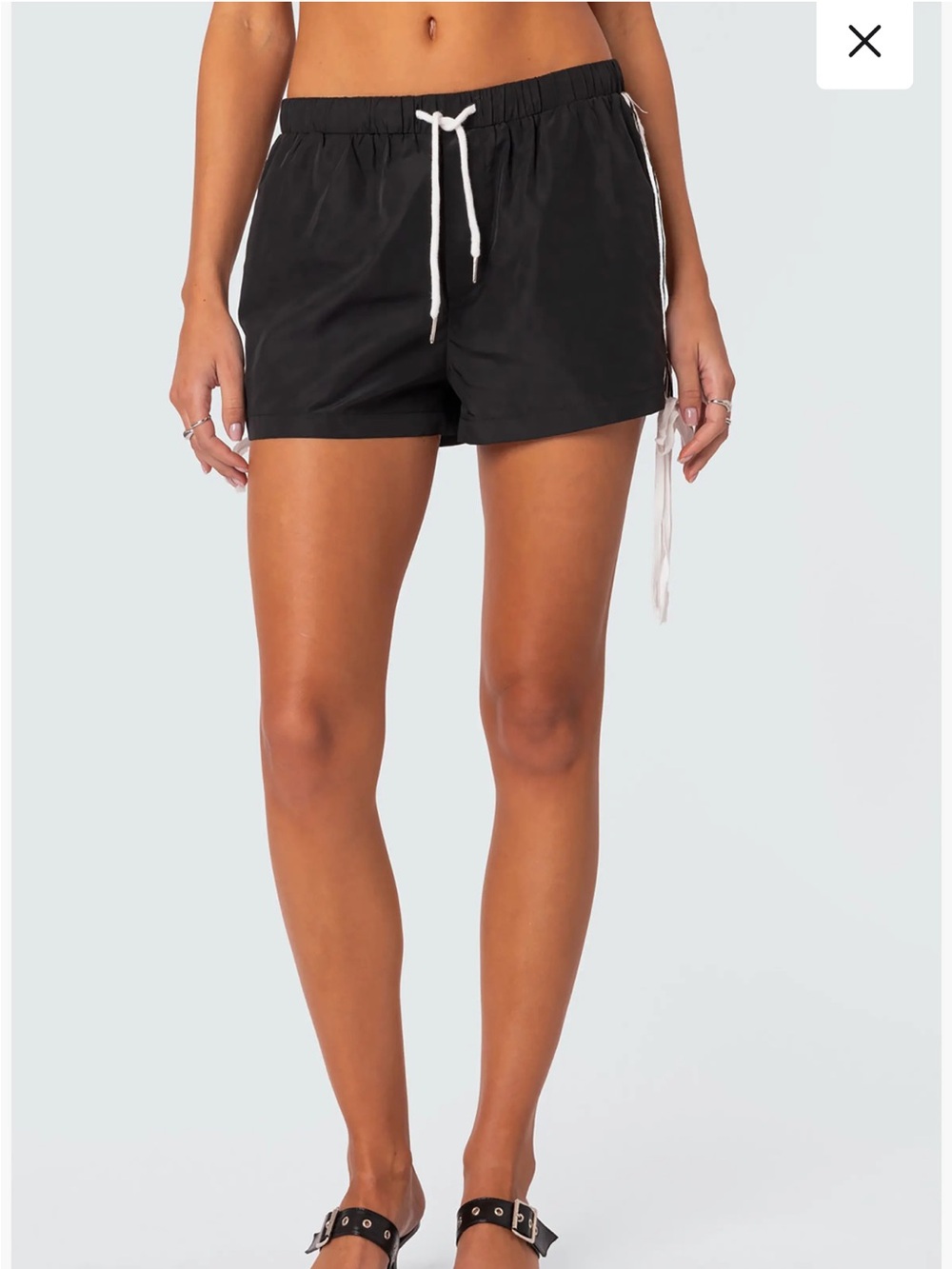 Y2K Edikted Black Athletic Shorts